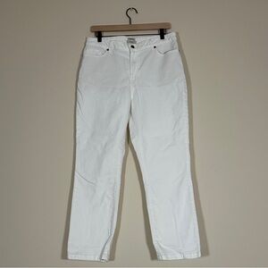 L.L.Bean Women’s Classic Fit White Jeans Size 14 Regular Straight Leg
